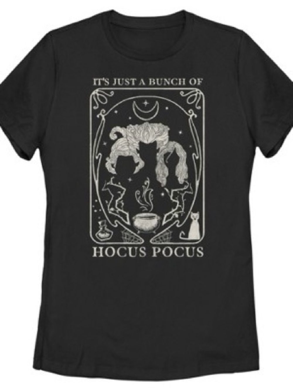 Disney Black Hocus Pocus Graphic Casual Short Sleeve Halloween Tee Shirt Top